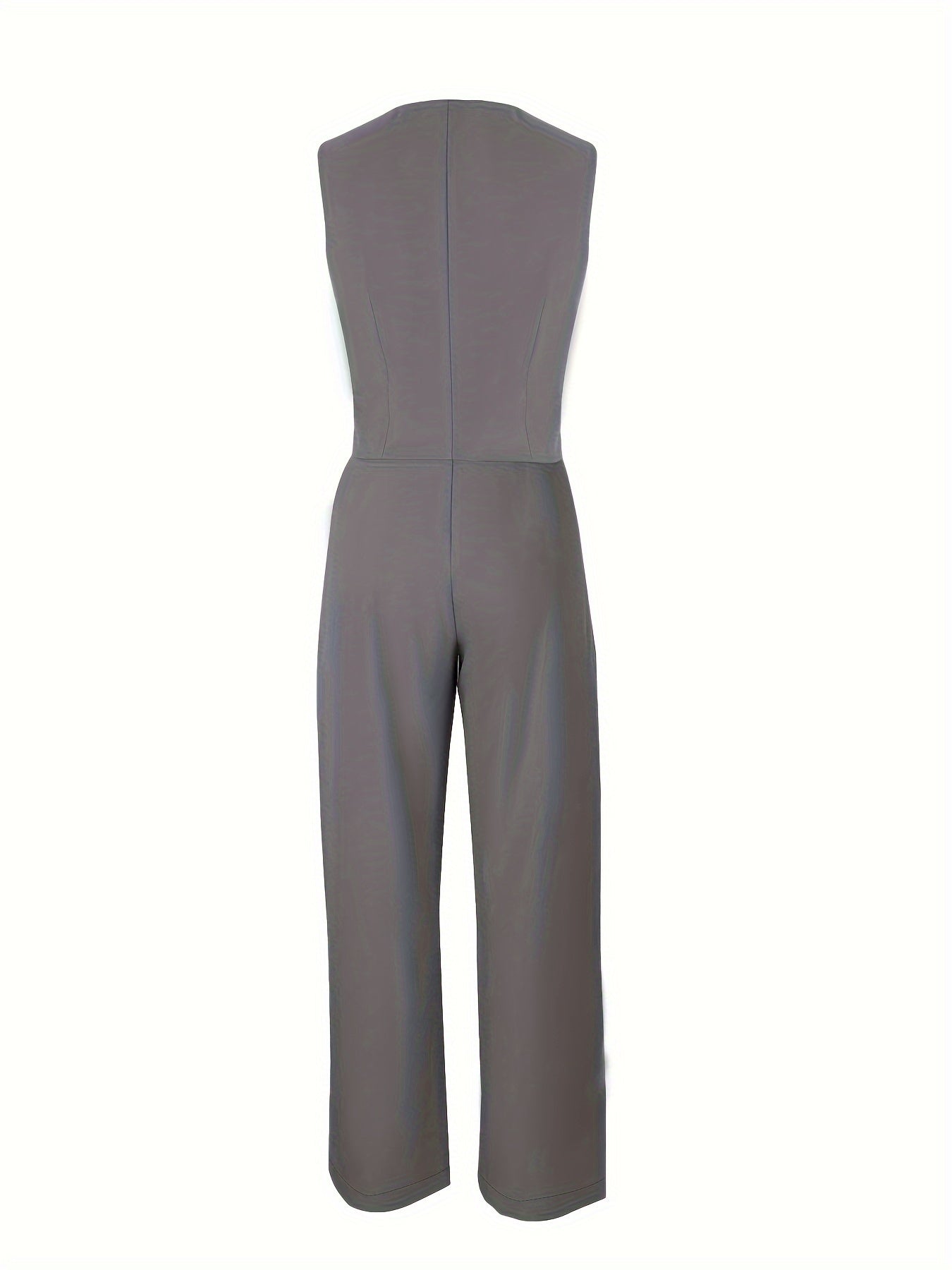 Women's Tailored Two-Piece Suit - Fitted Vest & High-Waisted Wide-Leg Trousers