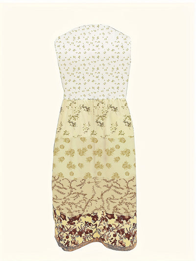 Women's Floral Print Tank Dress for Spring and Summer