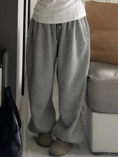 Unisex Wide-Leg Sweatpants – Relaxed Fit – Elastic Waistband with Drawstring – Soft & Comfortable