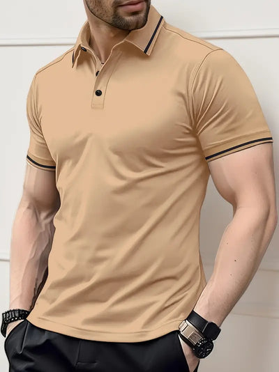 Men’s Polo Shirt - Breathable Cotton Blend - Slim Fit - Short Sleeve Classic Style