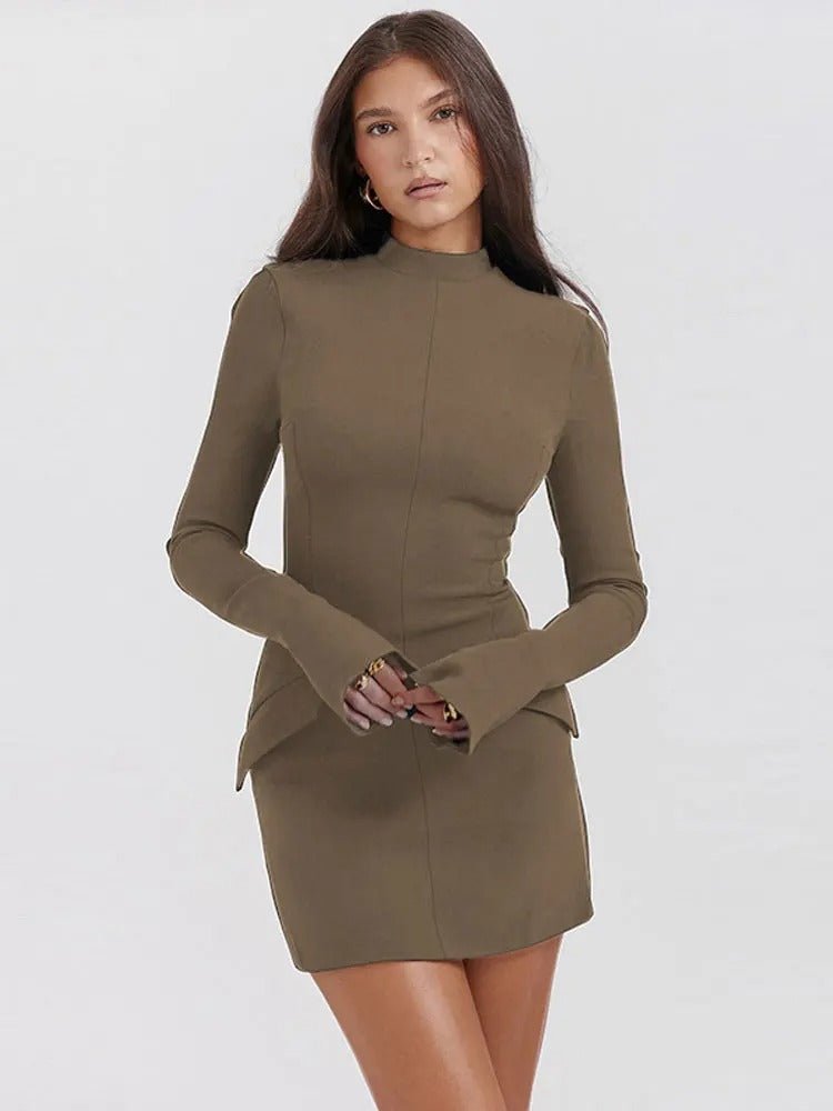 Women's Elegant Turtleneck Sweater Dress - Comfortable & Stylish