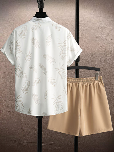 Tropical leaf two-piece outfit for men