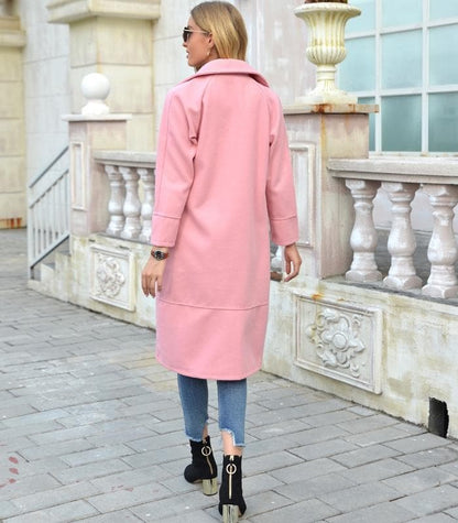 Women’s Overcoat – Tailored Fit – Double-Breasted Wool – Knee Length – Structured Design