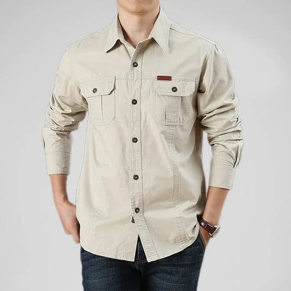 Men's efren long sleeve shirt with cargo pockets