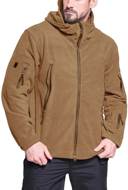 Men’s Fleece Jacket – Hooded – Relaxed Fit – Zippered Pockets – Windproof – Full Zip