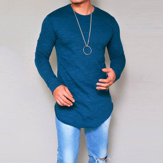 Men’s Long Sleeve T-shirt – Slim Fit – Round Neck – Soft Cotton Blend