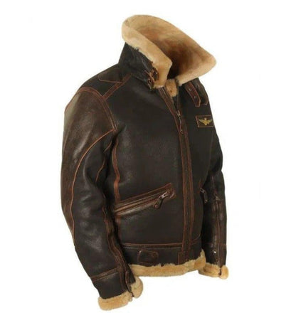 Men's flight faux fur jacket