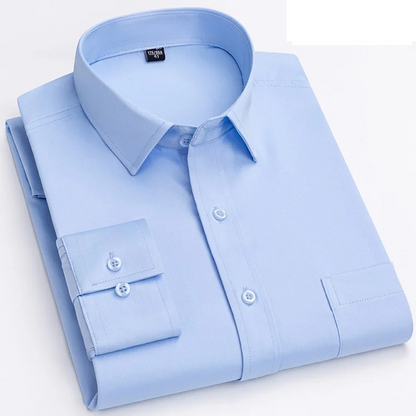 Men's classic shirt with chest pocket long sleeves