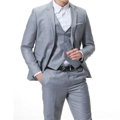 Men’s Three-Piece Suit – Slim Fit – Single-Breasted – Notch Lapel – Formal Wear
