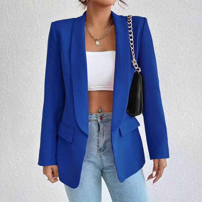 Women’s Blazer – Tailored Fit – Notched Lapel – Single Button – Flap Pockets