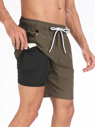 Men’s Swim Trunks – Quick Dry – Regular Fit – Mid-Thigh – Supportive Inner Layer