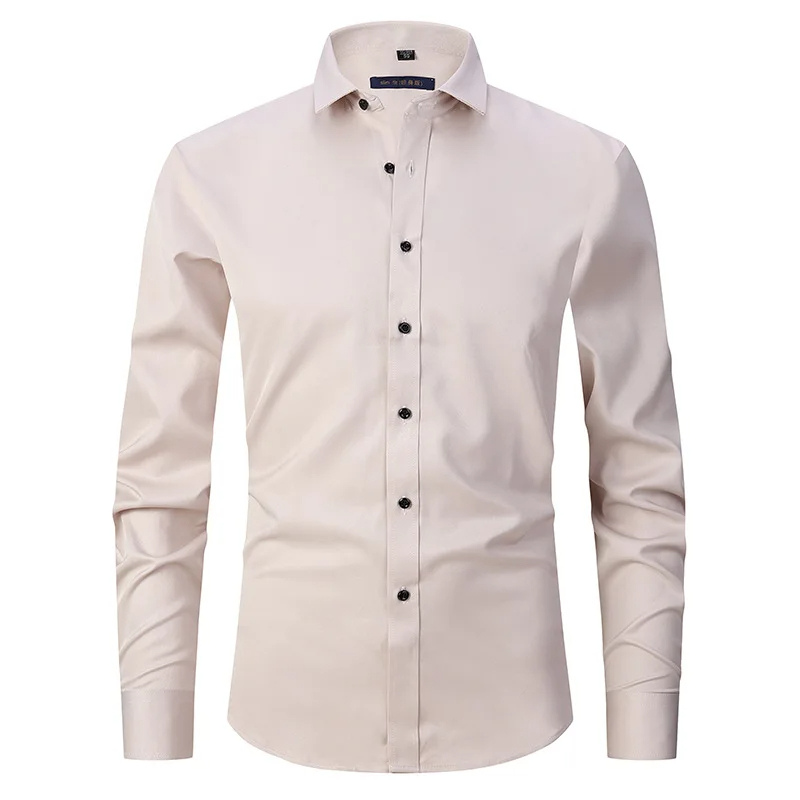 Men's slim fit shirt with contrast buttons long sleeves