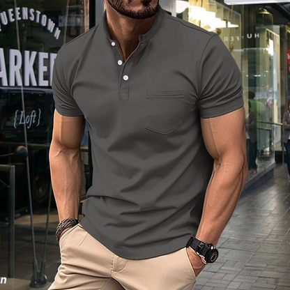 Men’s Polo Shirt – Slim Fit – Soft Knit – Half Collar – Short Sleeve – Chest Pocket