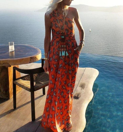 Women's Summer Dress - Elegant Printed Maxi Dress