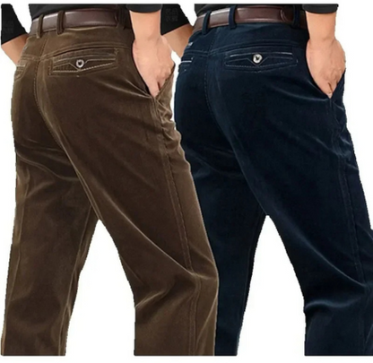 Men's corduroy pants with classic fit and belt loops