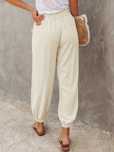 Women's Jogger Trousers - Elastic Waistband - Lightweight Casual Loungewear