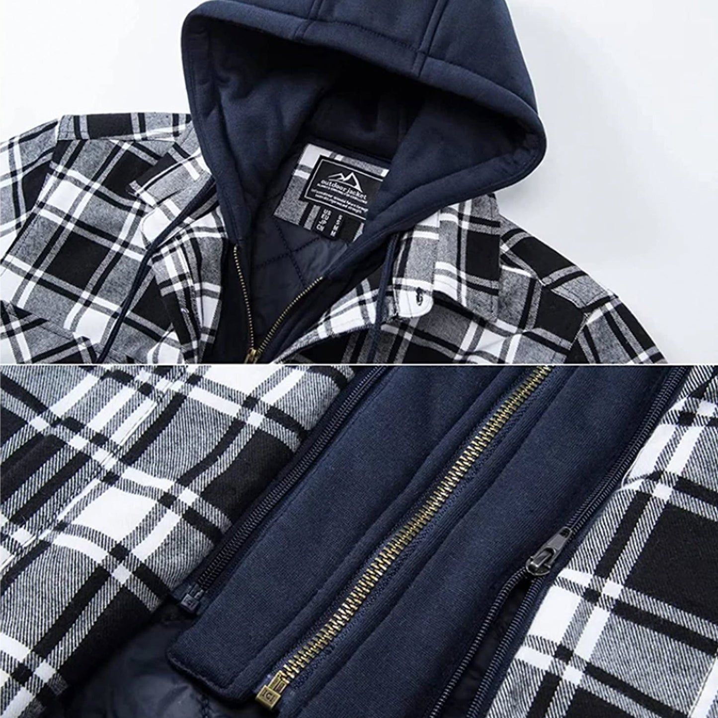 Men's checked long sleeve jacket