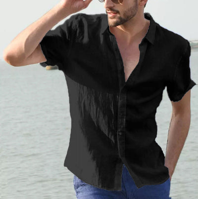 Men’s Casual Shirt – Relaxed Fit – Short Sleeve – Button Down Collar