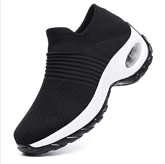 Women’s Low-Top Sneakers – Air Cushion Sole – Slip-On Orthopedic Fit
