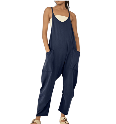 Sleeveless Casual Jumpsuit with Pockets for Women