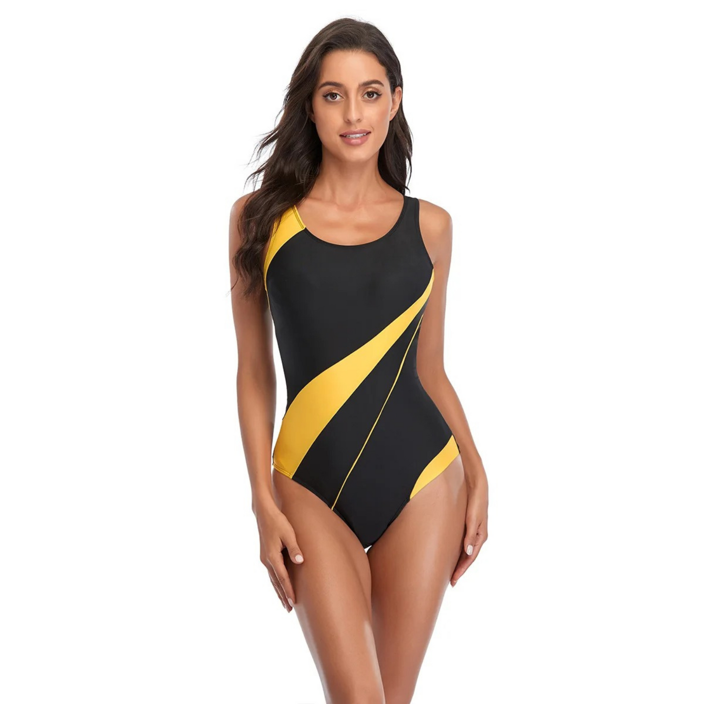 Women’s One-Piece Swimsuit – Racerback – Quick-Dry Stretch – Open Back Cut-Out
