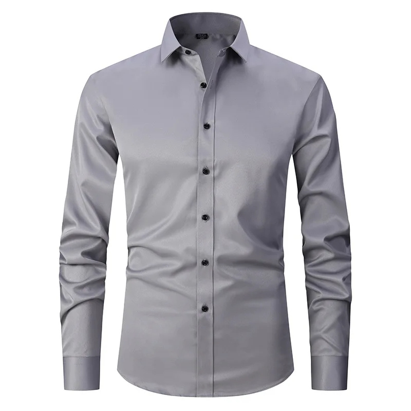 Men's slim fit shirt with contrast buttons long sleeves