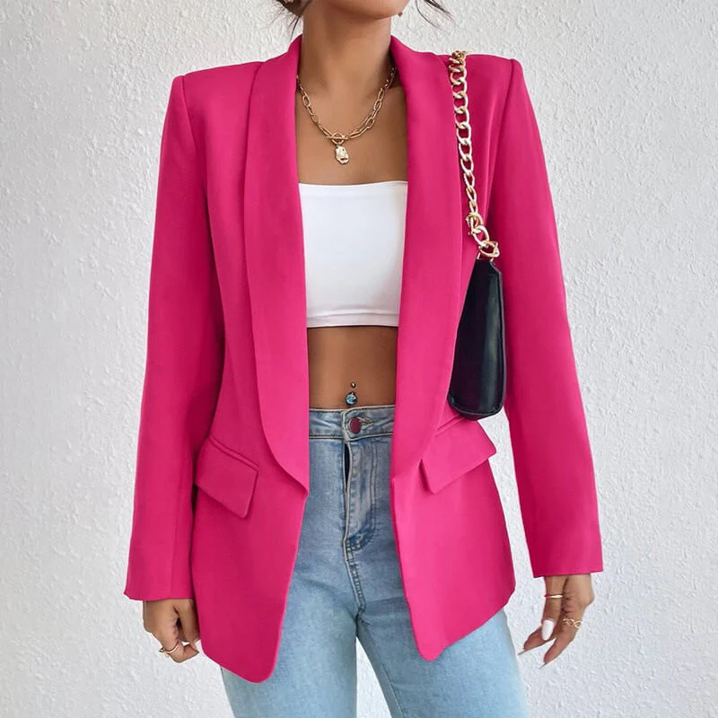 Women’s Blazer – Tailored Fit – Notched Lapel – Single Button – Flap Pockets