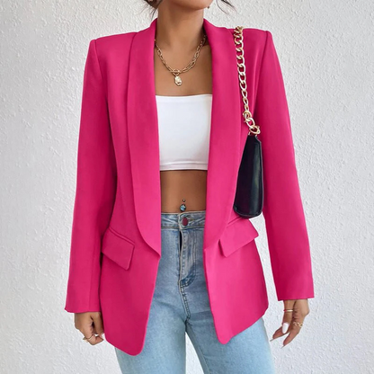 Women’s Blazer – Tailored Fit – Notched Lapel – Single Button – Flap Pockets