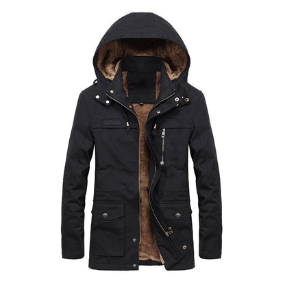 Men’s Jacket – Relaxed Fit – Sherpa Lined – Hooded with Snap Collar – Multi-Pocket