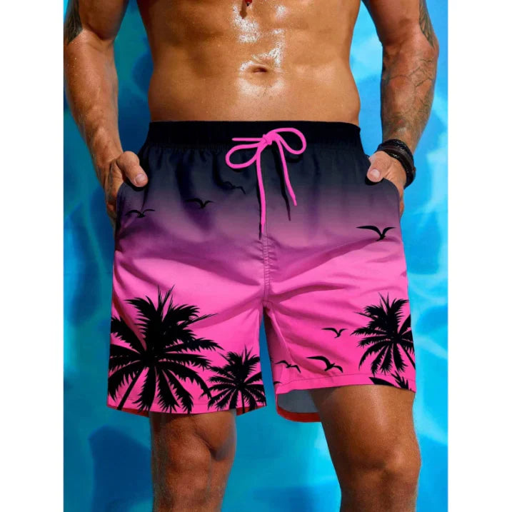 Men’s Swim Shorts – Relaxed Fit – Quick-Dry Breathable Blend – Mid-Length with Pockets