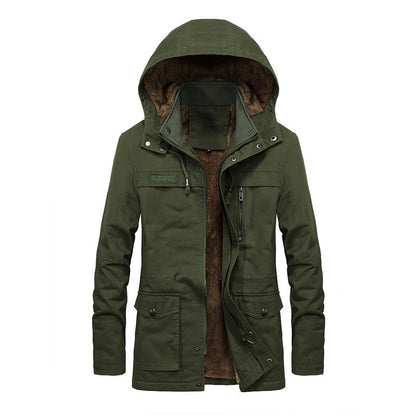 Men’s Jacket – Relaxed Fit – Sherpa Lined – Hooded with Snap Collar – Multi-Pocket