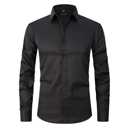 Men's slim fit shirt with contrast buttons long sleeves