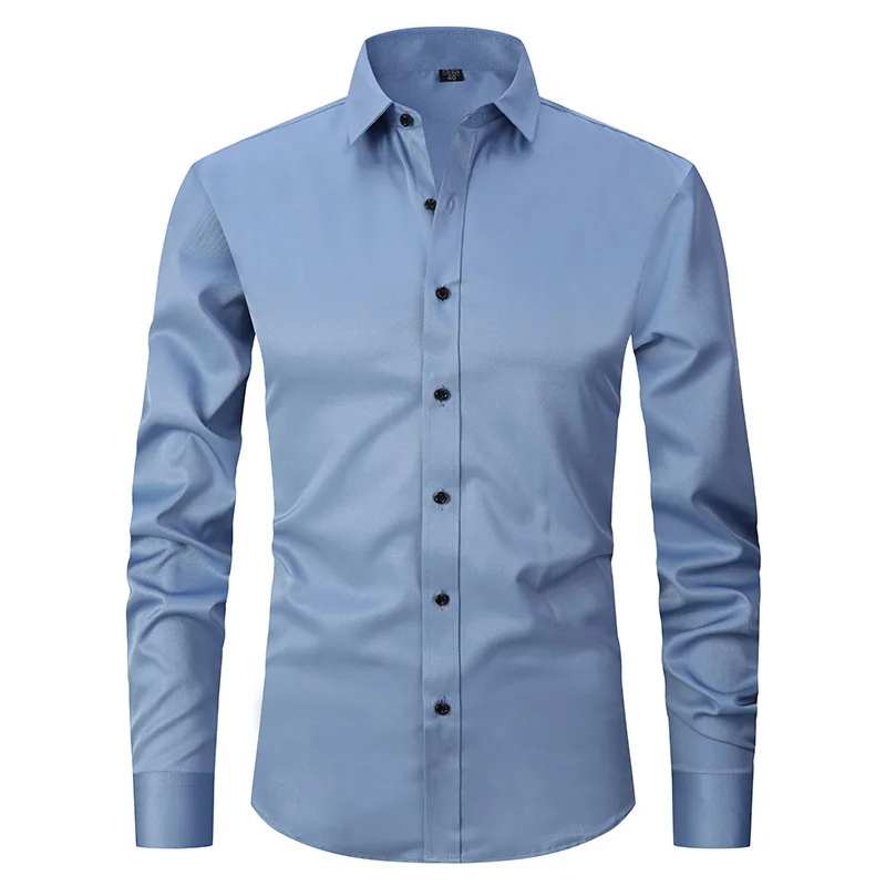 Men's slim fit shirt with long sleeves and button closure