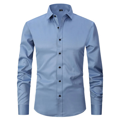 Men's slim fit shirt with long sleeves and button closure