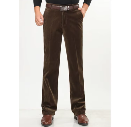 Men's corduroy pants with classic fit and belt loops