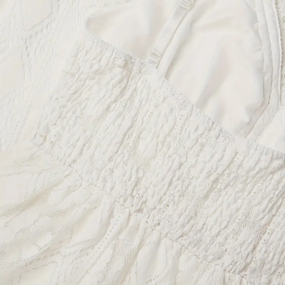 Women’s Midi Dress – Relaxed Fit – Lace Detail – V-Neck – Boho Style – Breathable Fabric