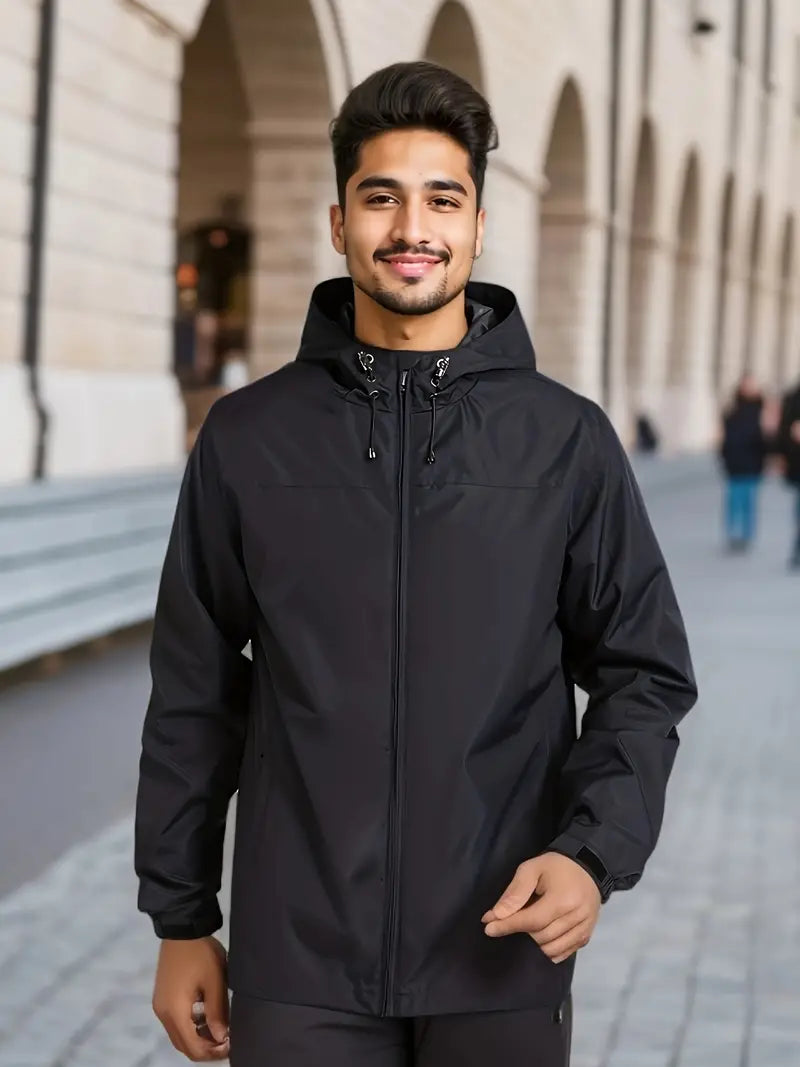 Men's casual waterproof lightweight windbreaker jacket