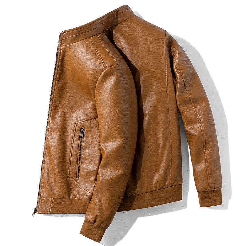 Men's motorcycle jacket with zipper