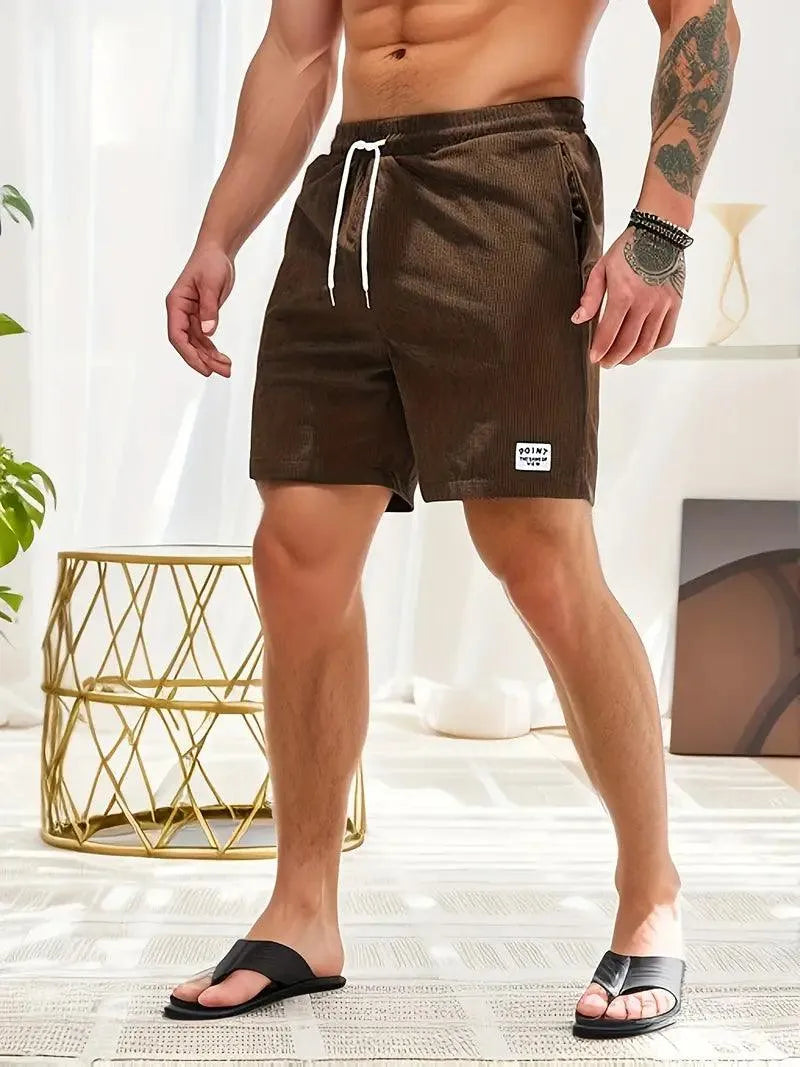 Men’s Casual Shorts - Breathable Lightweight Fabric - Elastic Waistband with Drawstring