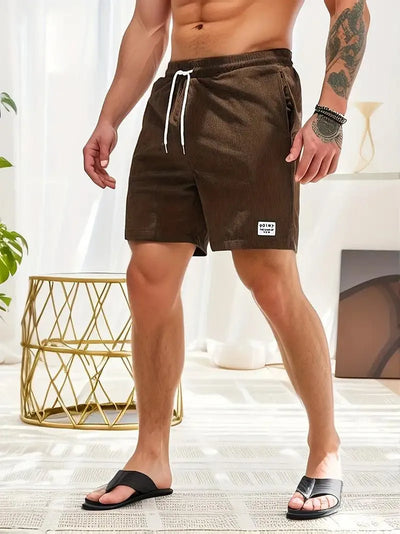 Men’s Casual Shorts - Breathable Lightweight Fabric - Elastic Waistband with Drawstring