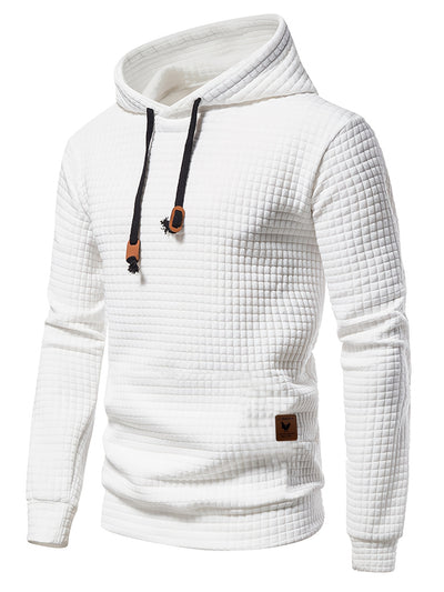 Men’s Quilted Hoodie - Regular Fit - Pullover Style - Drawstring Hood Casual Wear