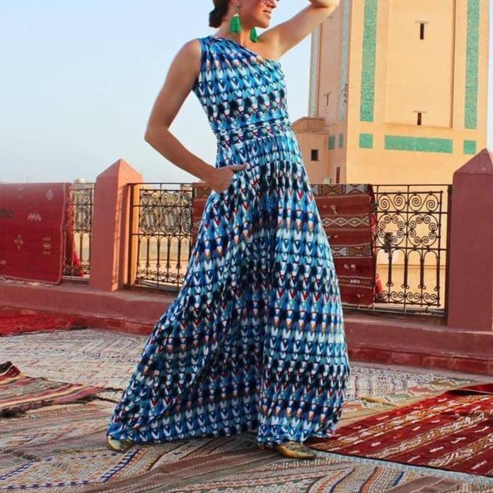 Women's Summer Dress - Elegant Printed Maxi Dress