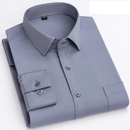 Men's classic shirt with chest pocket long sleeves