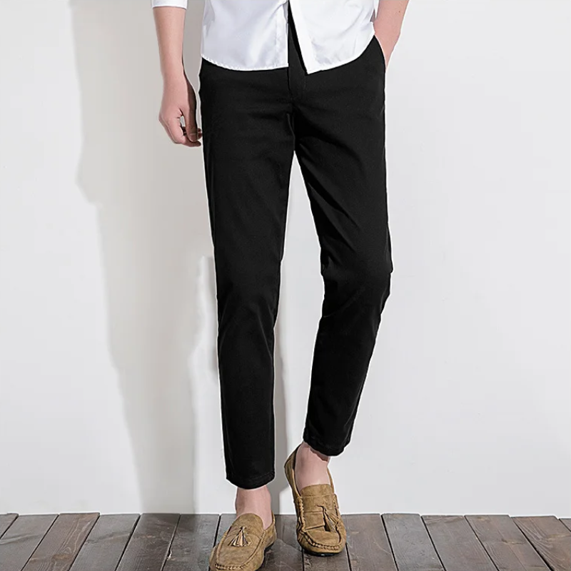 Men’s Chino Pants – Slim Fit – Zip Fly – Full Length Versatile Style