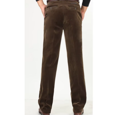 Men's corduroy pants with classic fit and belt loops