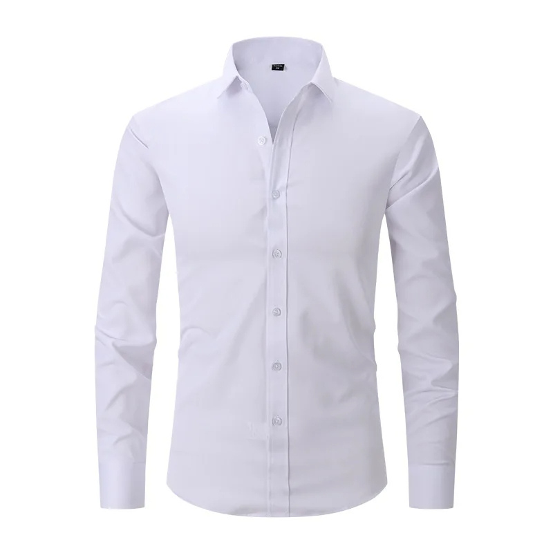 Men's slim fit shirt with long sleeves and button closure