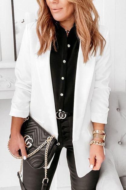 Stylish women's wrap collar blazer