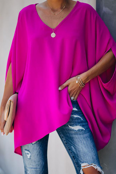 Women's nonchalant plain vneck shirt