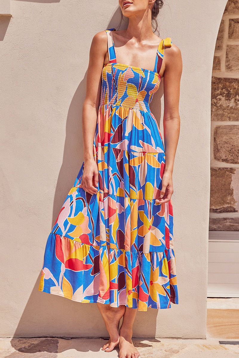 Jayne - Boho print spaghettiband jurk