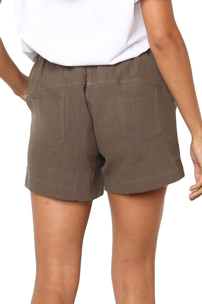 Women's shorts with drawstring waist and slanted pockets